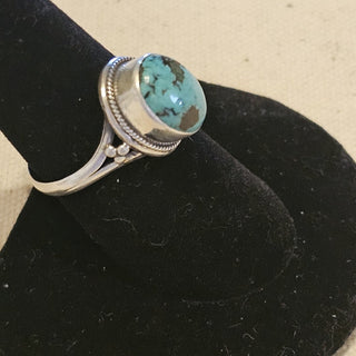 Sterling silver morenci turquoise ring size 8