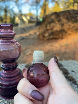 JP 7” vintage purple art glass with stopper