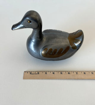 Large tin and brass vintage duck box|70038