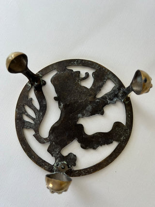 Vintage brass lion trivet stand|72041
