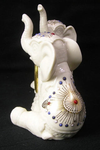 Vintage Lenox Jeweled Elephant Mantle clock china treasures #62 VV MTS|97190