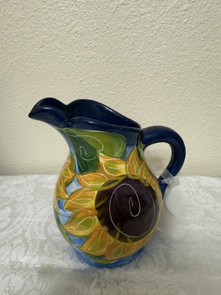 Handpainted sunflower pitcher MTS