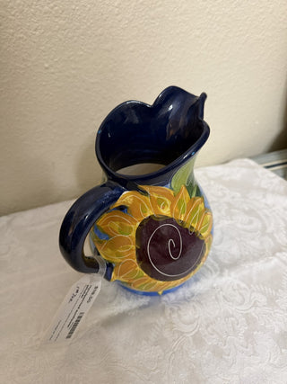 Handpainted sunflower pitcher MTS