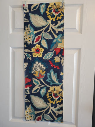 Handmade Table Runner 71" x 12" Blue w/Flowers RCD