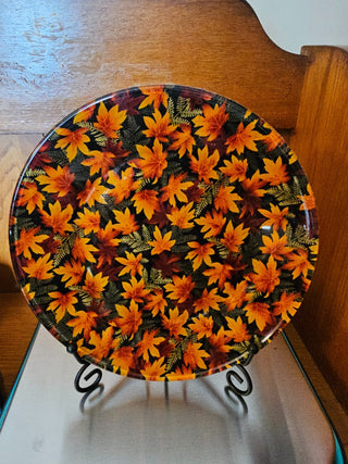 Red And Yellow Leaf Plate|49683
