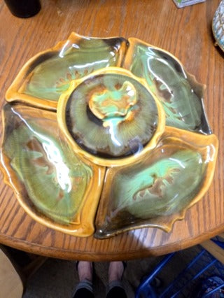 Mid Century Maurice California USA Pottery Party Serving Set RF 60 Appetizer Dip