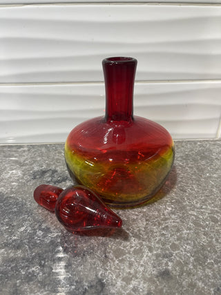 MCM Handblown Amberina Decanter, Flame Stopper RSV|66493