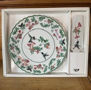 Porcelain Sadek Hummingbird 10.25 in  Serving Plate and Ceramic Server|58481