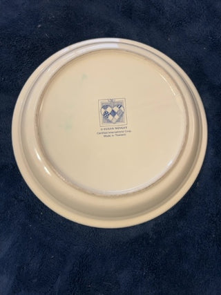 vintage Susan Winget "Harvest Fair" ceramic pie dish Apples