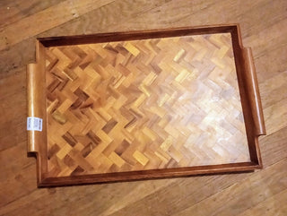MW Vintage Wood Inlaid Marquetry Tray MTS