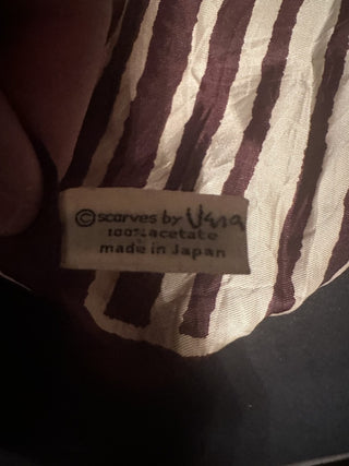 Vintage Vera brown and white zebra stripes scarf #63 VV MTS