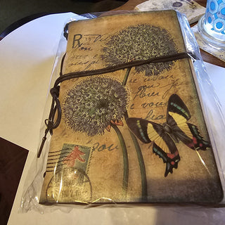 Blue dandelion leather junk journal|78443