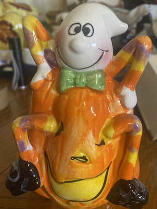 Vintage ceramic pumpkin ghost RCD|106242