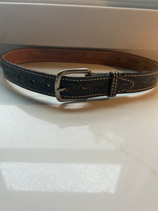 Hand Crafted 100% Leather Black Belt -RSV|130172