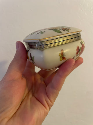 Heart Shaped Butterfly and Flower Trinket Box