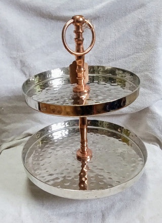 MW Silver & Copper 2 Tier Tray MTS