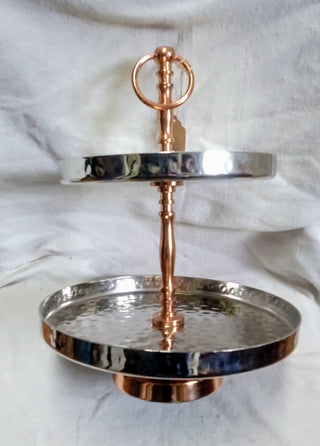 MW Silver & Copper 2 Tier Tray MTS