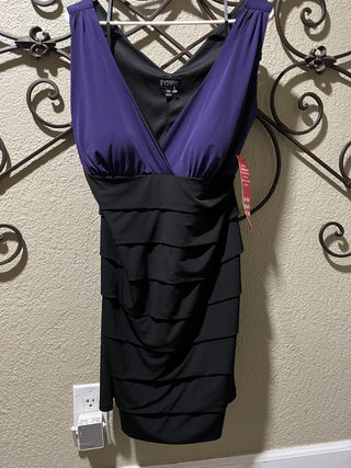 New with Tags Women's Size 18W Purple & Black Bandage Cocktail Dress RCD|119360
