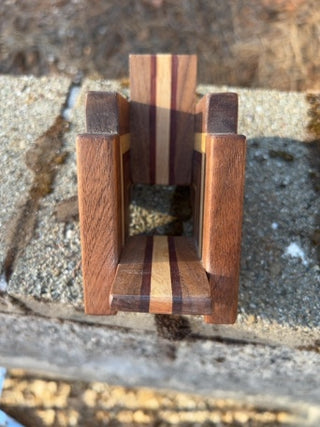 JP wooden coaster 6 floral coasters holder featuring a geometric chevron