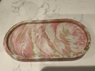 Handmade 7 " Cement Oval Tray|109560