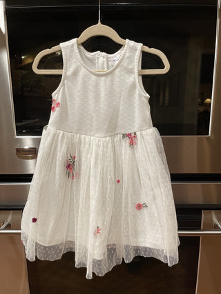 Rare Editions White Floral Dress Sz 4T 01000125 RCD|44635