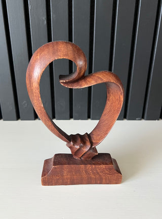 Vintage wood heart sculpture RSV|105597