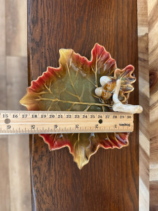 Leaf with Acorn trinket dish ceremic|107096