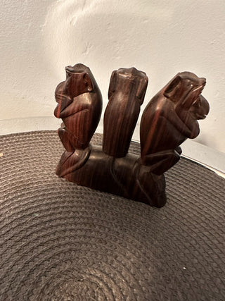 Hear See Speak Wood Carved Monkeys  MTS|83777