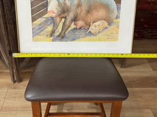 ORIGINAL PAINTING WATERCOLOR BY HIRAKO BROWN PIGS