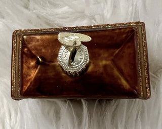 2008 Merck Family Old World Christmas 2.75" tall glass ornament mantle clock-RSV|124654