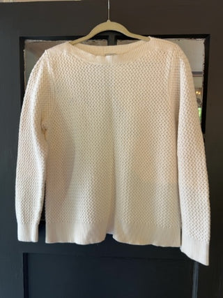 L.L. Bean cream cotton crewneck fisherman sweater Size XL