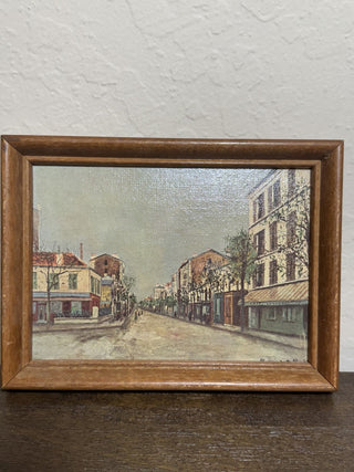 Framed Vtg Art Print - Paris Street Scene MTS|87578