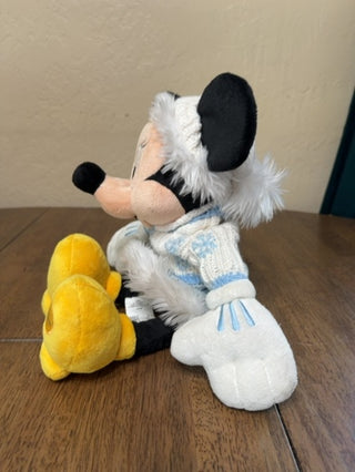Disney Store Exclusive 16" Plush Mickey Mouse In Blue/ White Sweater Outfit