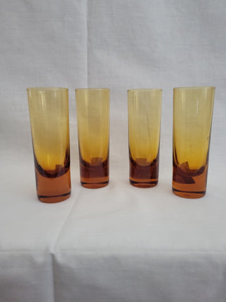 Four Vintage Moser 4-3/4" Blown Amber Shot Glasses RCD|96295