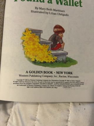 1984 A Little Golden Book titled "Willie Found a Wallet"