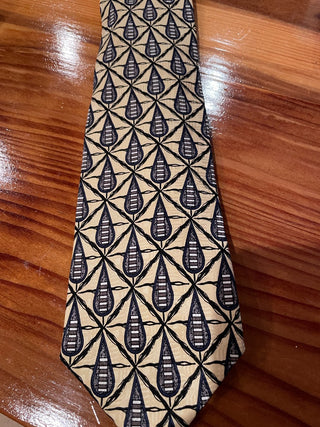 J.Z. Richards 100% Silk Black/Gold Tie~MTS|113771