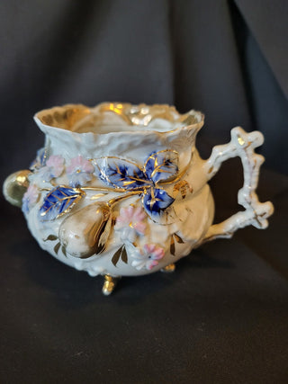Antique Cup Applied Flowers Meissen RCD