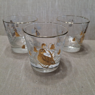 Set of 3 Vtg Libbey Partridge Pear Tree Tumblers MTS|124157