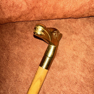 Vintage Brass Duck Head Handle Wooden walking stick cane #62 VV MTS