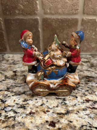 Christmas Train Car with Children and Toys Figurine  MTS|124782