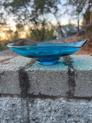 Viking Bluenique Cyclone Hurricane Shape Freeform Bowl