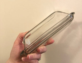 Elegant Glass Butter Dish Covered plain Glass top and bottom #63 VV MTS