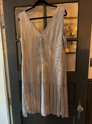 Unique Vintage Grey 20’s Flapper Dress Size 2X