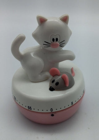 Joie Meow Cat and Mouse Theme 60 minute mechanical Kitchen cooking timer #62 VV MTS