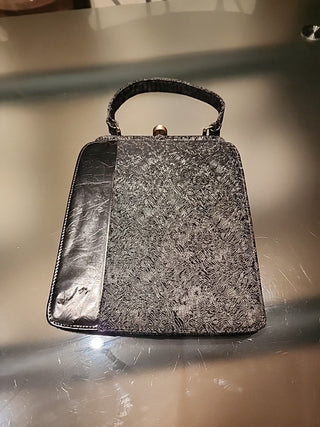 Vtg Purse Black Textured/Smooth RSV