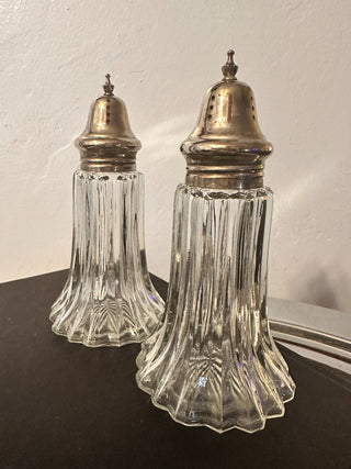 Salt & Pepper Lead Crystal Metal Cap 6" MTS