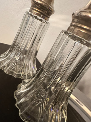 Salt & Pepper Lead Crystal Metal Cap 6" MTS