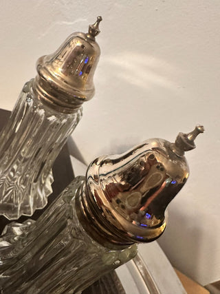 Salt & Pepper Lead Crystal Metal Cap 6" MTS