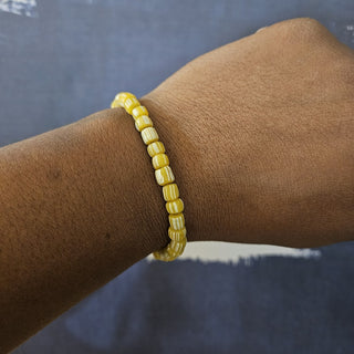 bri.craftique - Yellow Striped Chevron Bracelet (BRI) - MTS|133031