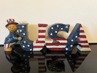 #2262 Patriotic USA Bear Sign  RSV